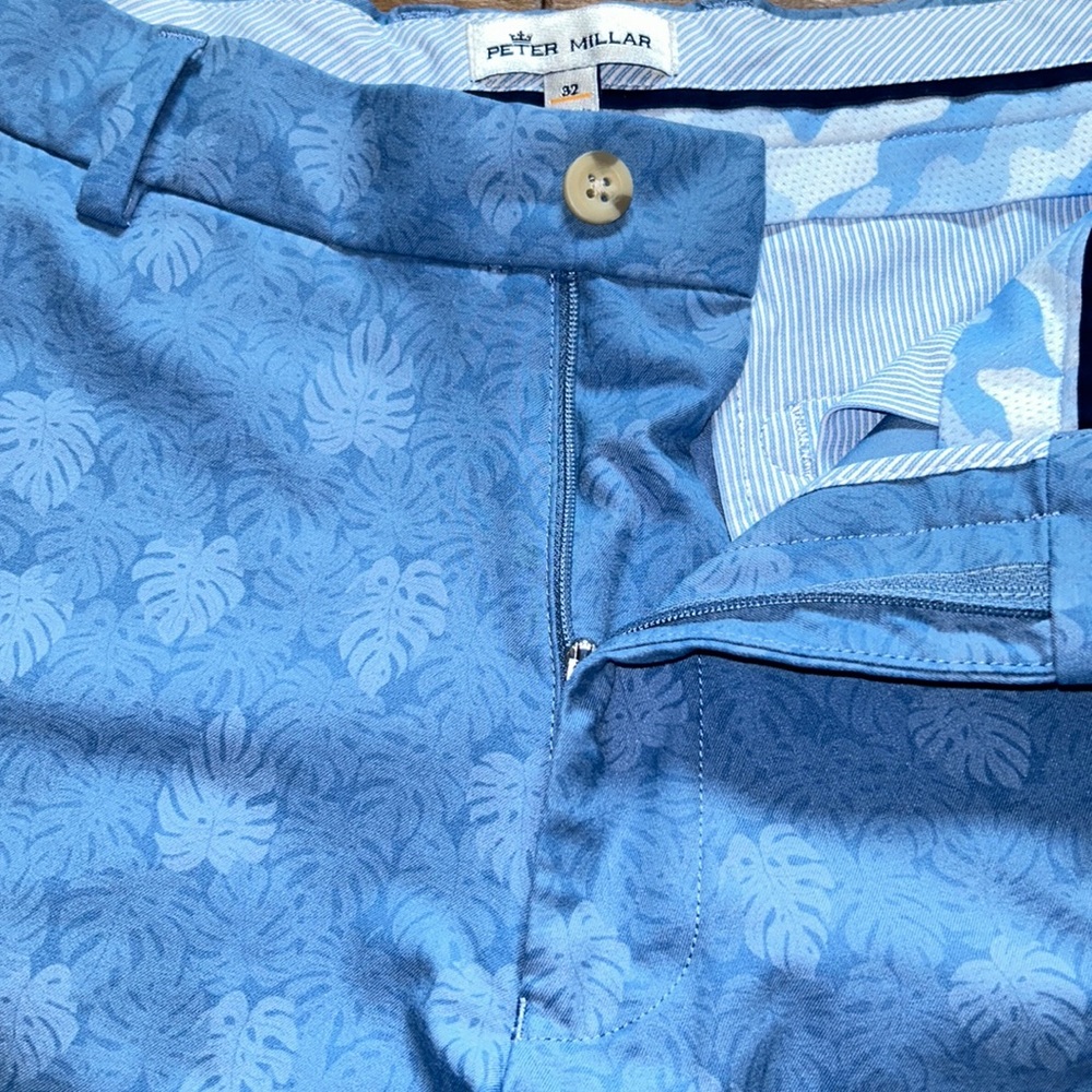 Men’s Peter Miller Summer Shorts 32 Golf Floral Patterned Beach Blue